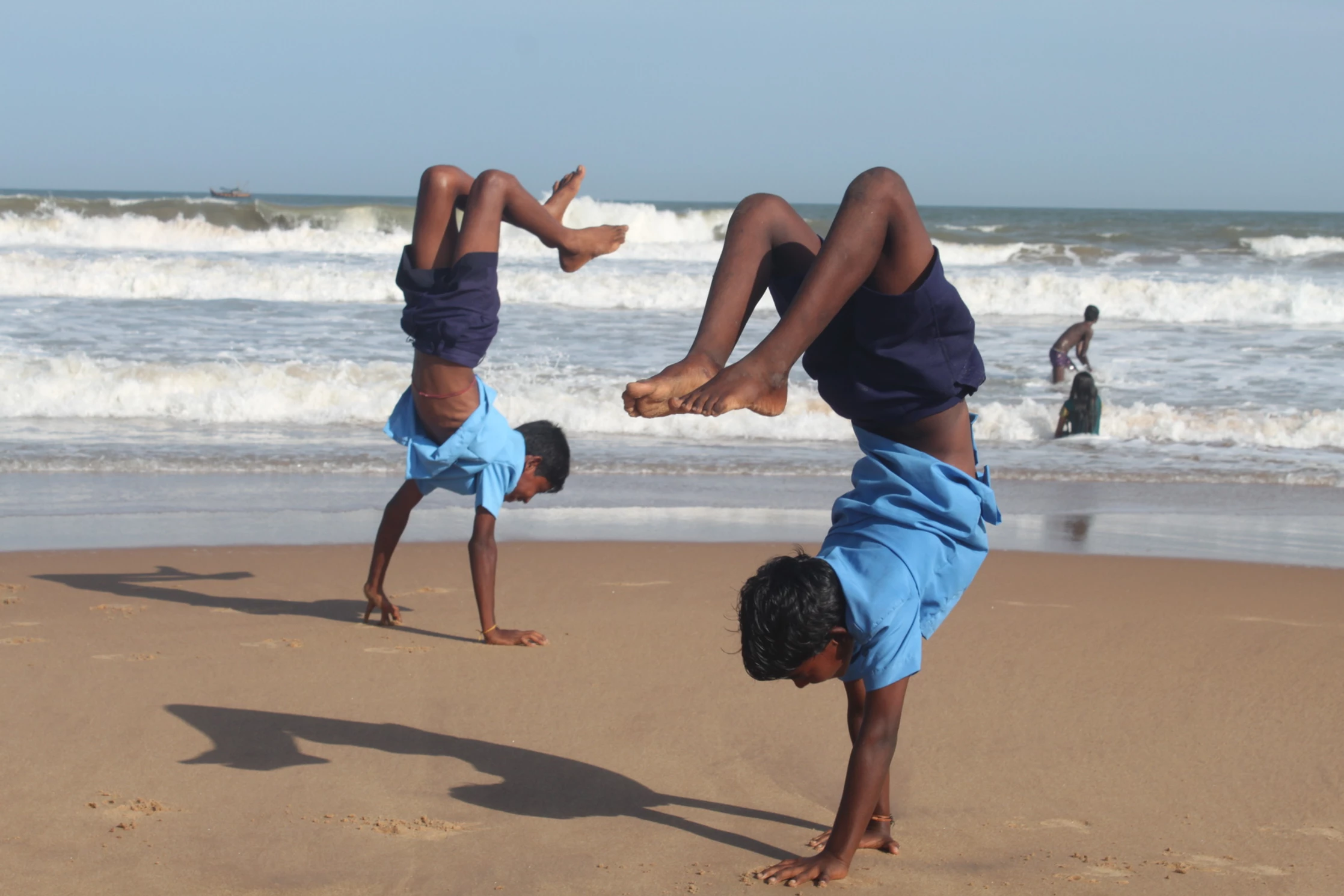 Students enjoying on beach